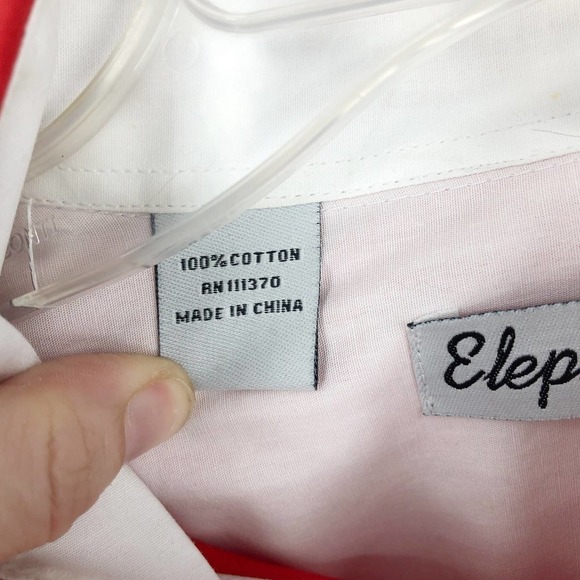 Vintage Elephant Men’s Button Up Shirt Size XL Philadelphia All Over Script Red - Picture 9 of 9